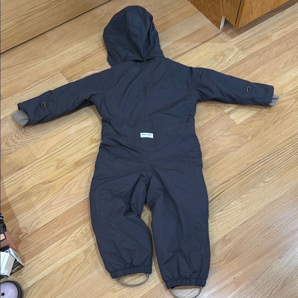 Mini A Ture Dark Gray Hooded Snowsuit with Star Patch - Picture 6 of 6